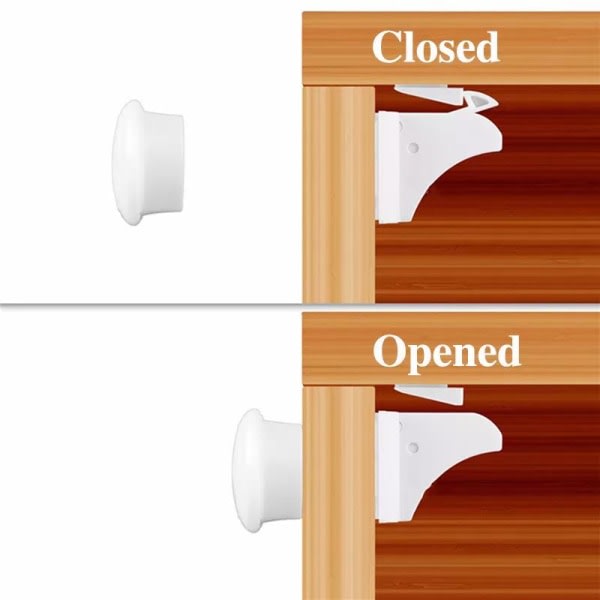 4-pakkaus - magneettinen lapsilukko luukkuihin ja oviin - lukko valkoinen