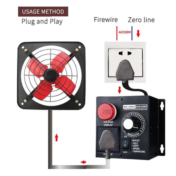 120V~220V 15A Elektrisk Motor Variabel Hastighetsregulator 4000W AC Motorhastighet