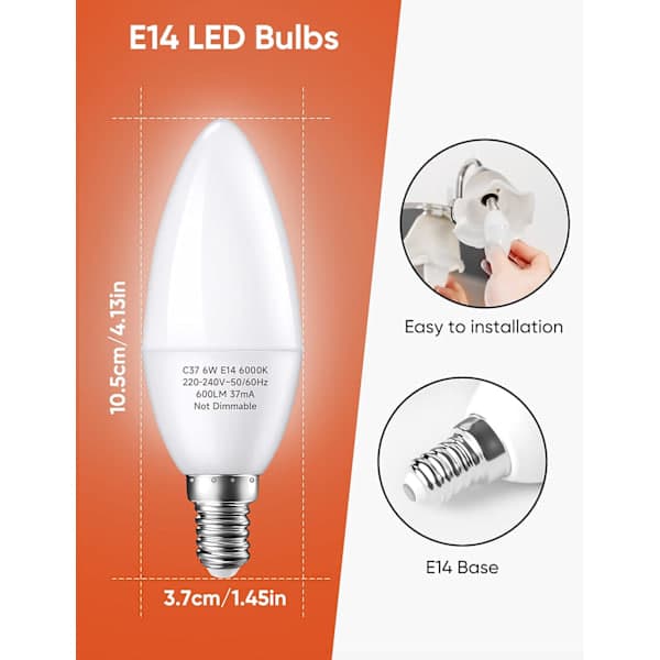 E14 LED-lampor, LED E14 ljuskälla kallvit 6500K, 5w 60