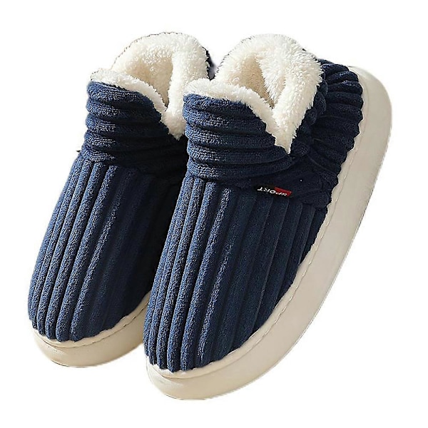 Memory Foam Tofflor, Unisex Bekväma Varma Mysiga Halkfria Inomhus Utomhus Hemtofflor BLUE 40-41
