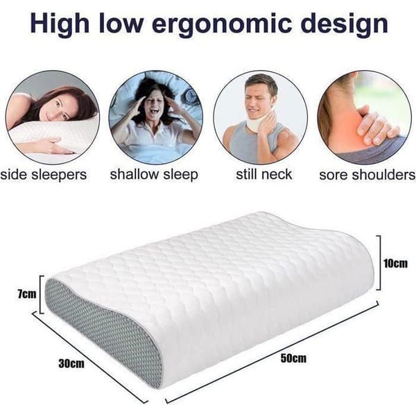 Memory Foam Cervicalpute, Komfortable Ergonomiske Bueformede Puter, Ortopedisk Pute for Sove