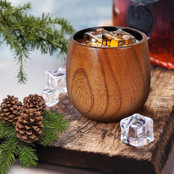 Whiskyglas i trä, förkolnat Old Fashioned-dricksglas, premiumdricksglas för män, whiskyälskare, eleganta träglas för hemmabar 3pcs