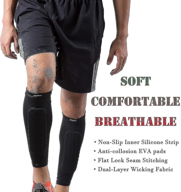 Fodboldbenskinner, beskyttende skinnebensbeskyttere Black M