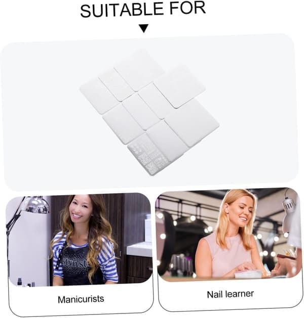 10 stk. neglekunsttrykskabelon firkantede stemplingsplader til negle DIY manicure stencils