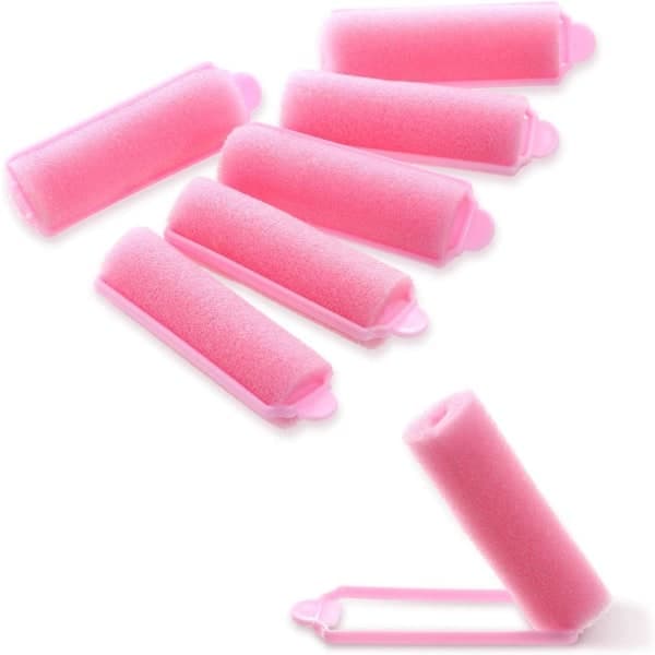 Hårrullar i skumsvamp, flexibla sovlockar, mjuka hårrullar för kvinnor, flickor, hårstyling (12 st, rosa) zdq