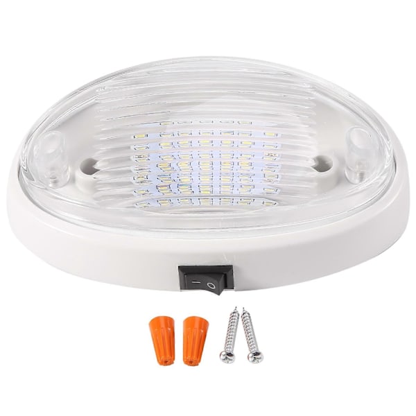 12V LED-lys med bryter Caravan Bobil Båt Markise Anneks Tunnel Bagasjerom Hvit