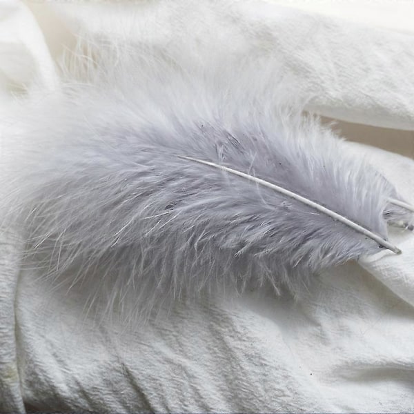 50 stk. Fluffy Tyrkisk Marabou Fjer 10-15 cm Tyrkiske Fjer Dekorationstilbehør Til Smykker Tøj Bryllupsfjer DIY Håndværk Gray