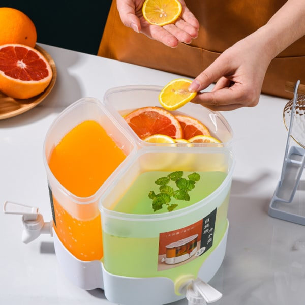 Kold kedel roterende isvand juice spand med hane 3 gitre stor kapacitet husholdning køleskab vand spand