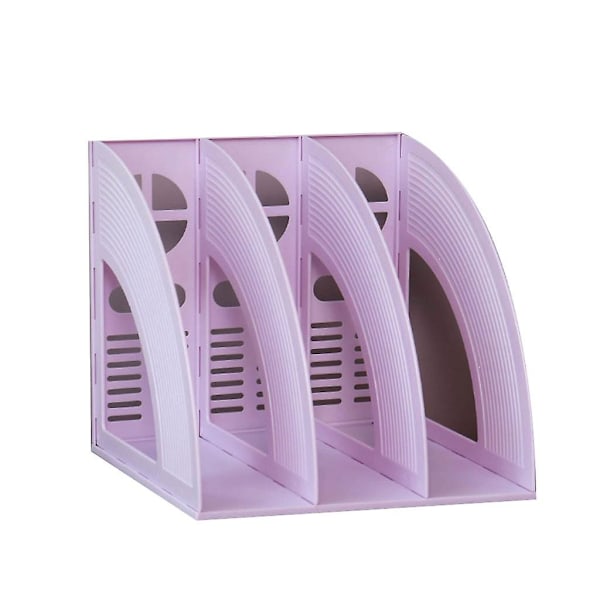 Multifunktionell Filhållare Dokument Tidningsorganisatör Stående Bokstöd för Hemmet Temperament Purple Three grids