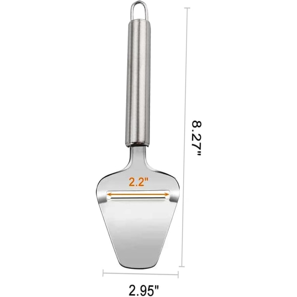 Osteskærer i rustfrit stål til at producere tynde og jævne skiver - lige og nem greb osteskærer til køkkenmad - ostehøvl til blok