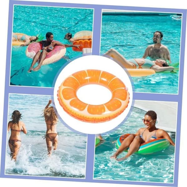 Rund pool float, frugtformet oppustelig float; dekoration til poolfester, strandfester og feriesjov