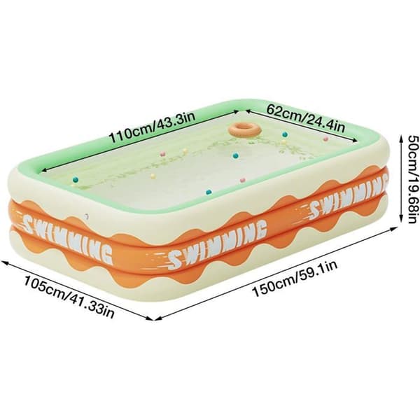 Oppustelig pool - Smuk kommode - Dimensioner 150x105x56 cm - Tykt 0,8 mm PVC-materiale - UV-beskyttelse