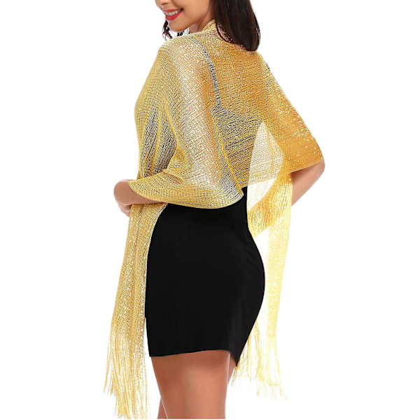 Kvinners Sjal Wrap Skjerf, Kvinners Foulard Sjal Glitrende Skjerf Stjålet For Seremonier Aftenfest Bryllup