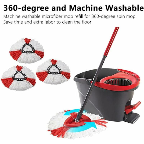 4 Clean Twist DISC MOP Vaihtopäät Soveltuu Vilda Turboon