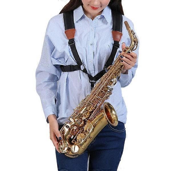 Saksofon Dobbel Skulderstropp Lengde Justerbar Saksofon Skulderstropp Halsstropp Musikkinstrument Tilbehør Deler L