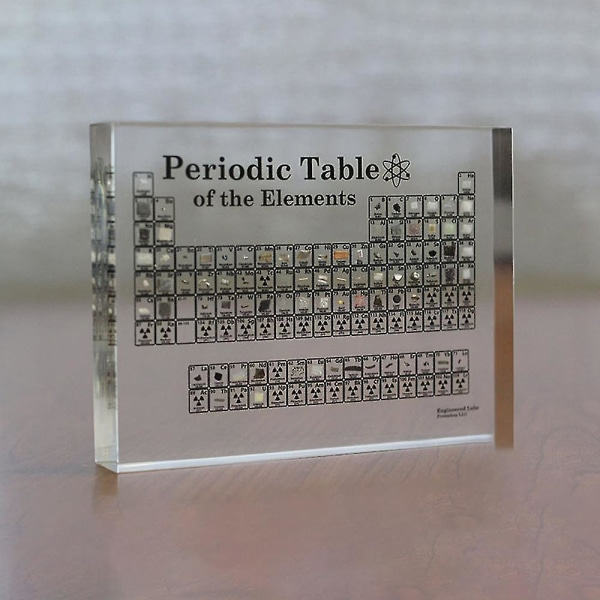 Akryl periodiska tabell med riktiga element Bokstavsdekoration Barn Lärarskola Display Kemisk E