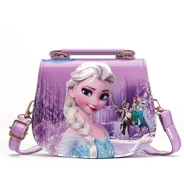 Frozen 2 Elsa Princess Barn Flickor Axelväska Handväska Leksaker Catoon Shopping Bag Present Purple