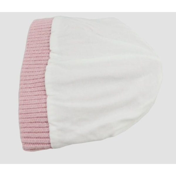 Baby vinterhat med sød sløjfe, velegnet til børn 0-12 måneder (pink)