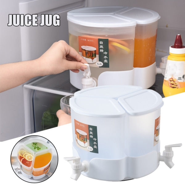 Kold kedel roterende isvand juice spand med hane 3 gitre stor kapacitet husholdning køleskab vand spand