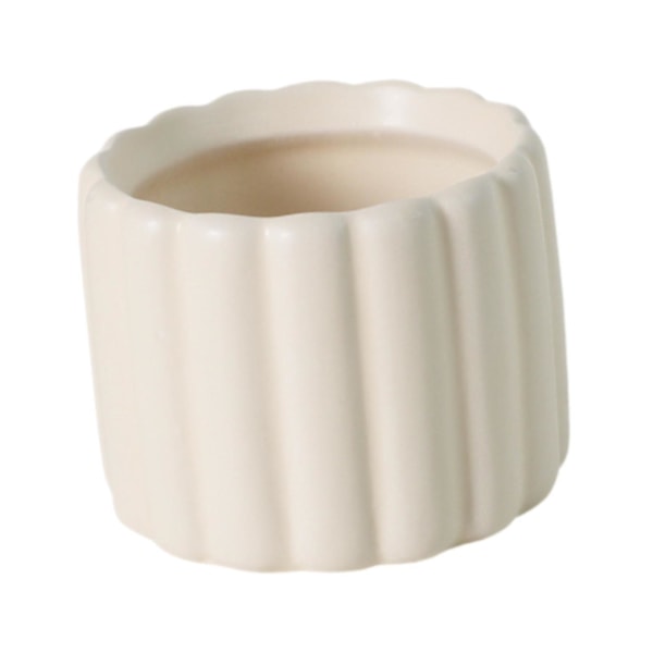 Keramisk Blomkruka Växtkruka med Dräneringshål Inomhusdekor 10x8cm Beige 10.5x8.5cm