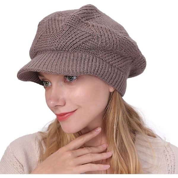 Naisten talvinen lämmin hattu virkattu slouchy beanie neulotut hatut lipalla