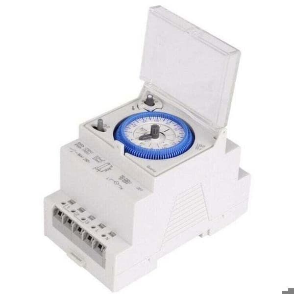 Programmerbar timer - LUSKYKA® - Automatisk programmering - DIN-skinnemontering - 100-240V AC strømforsyning