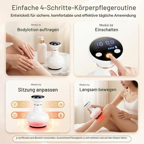 Elektrisk kropsmassager med varmeterapi, massageværktøj til cellulite og rygsmerter (hvid)