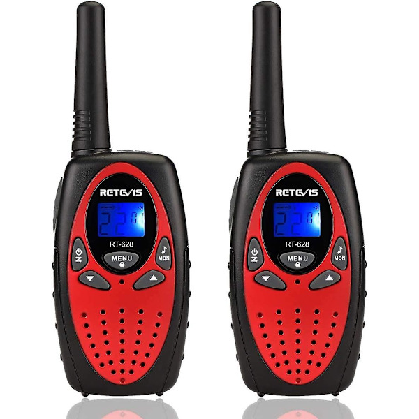 Rt628 Walkie Talkies til børn, legetøj til 5-13-årige drenge og piger, nøglelås, krystalklar stemme, nem at bruge, lang rækkevidde walkie talkie til camping og vandreture (rød, 2 stk.)