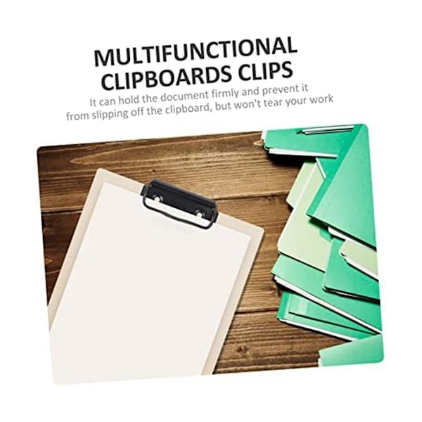 15 stk. Stationære pladeholder i rustfrit stål clips lommemapper kontormapper sort monterbare klipsmapper clips fil