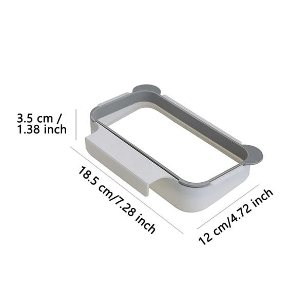 2 stk. Kjøkken søppelposeholder, Henge søppelposeholder, Poseholder for plastposer Søppel, Kjøkken henge søppelbøtteholder (Aprikos, Grå)