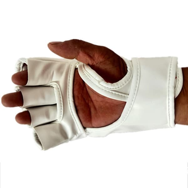 Halvfingerboxhandskar - MMA Sparring & Sandsäcksträning Vit Vit White