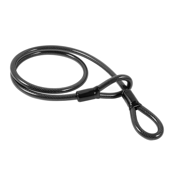 Cykel Stålkabel 12mm Sikkerhed Vinylbelagt Stålkabel med Løkkeende Sort Black