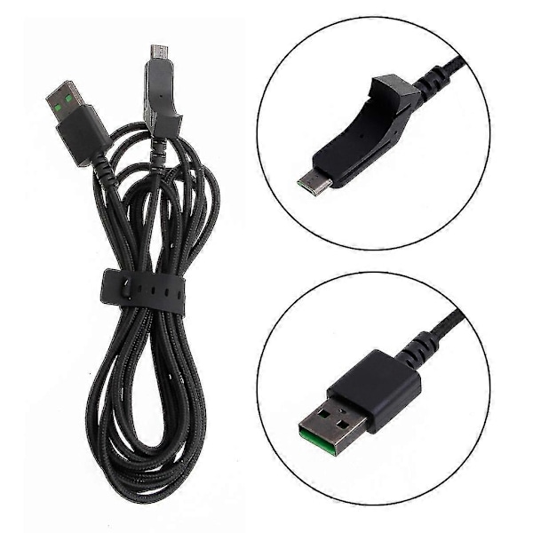Til Razer Lancehead Trådløs Mus USB Kabel Holdbart Slidstærkt Musekabel