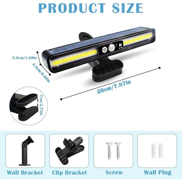 Solar Lamper Udendørs Clip-on Bevægelsessensor 2 Montering 3 Tilstande 36 LED Væglampe Vandtæt til Have