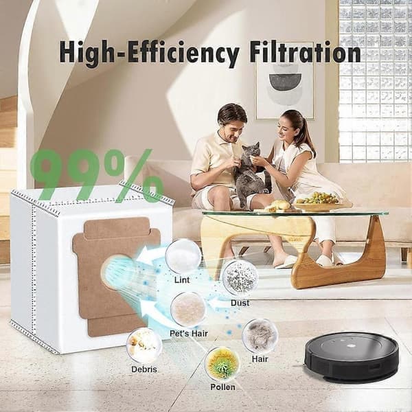 12 stk. støvsugerposer til iRobot Roomba Combo 2 Essential Robot Q052/105 Combo/ Plus 405/Plus 505 Combo støvsuger tilbehør