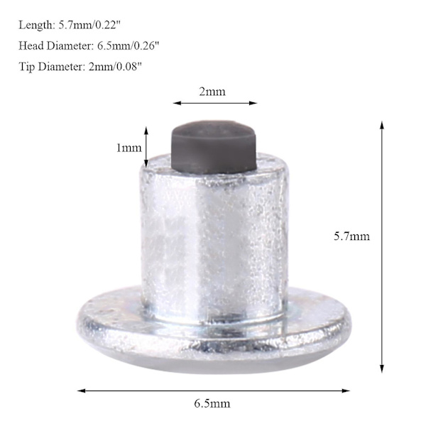 100 stk 6,5 mm/0,26\" hjuldekknaster skruer snødekkpigger for sykkel motorsykkel Atv sko