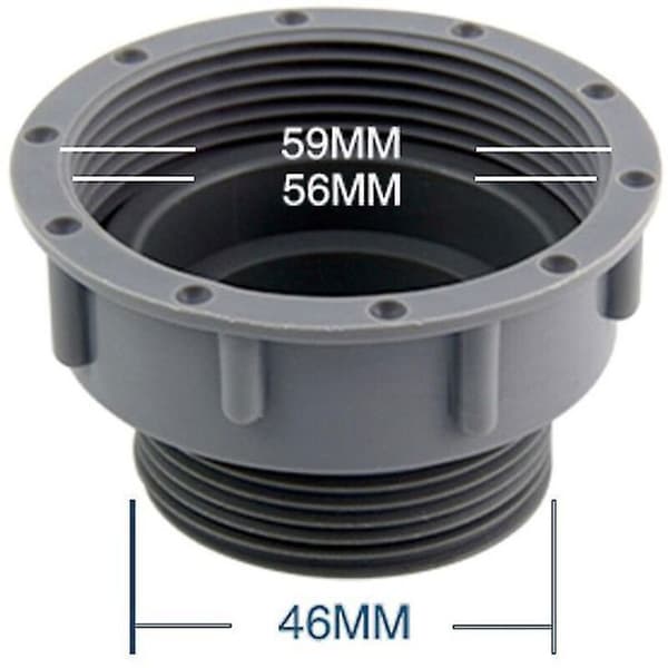 Avløpsslangeadapter (58 mm til 46 mm) – Hun-til-hann gjenget vaskekobling