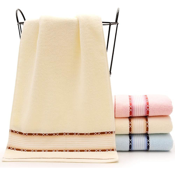 Qrity 3-pack Sport Handdukar 100% Bomull - Multifunktionella Handdukar med Hög Absorptionsförmåga (Variation) för Strand, Bad, Hand (35x75cm)