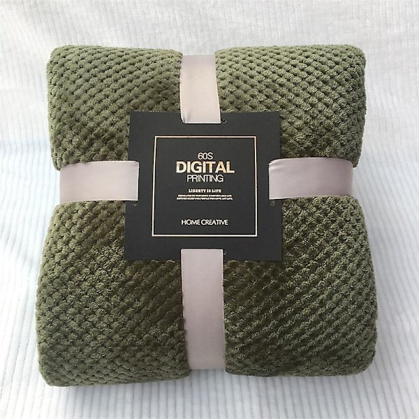 Mjuk varm rutig fleece sängfilt stor mesh flanell filtar tjock andningsbar