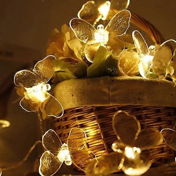 Sommerfugl LED Fairy Lys String Juledekorasjon Lys Transparent Transparent