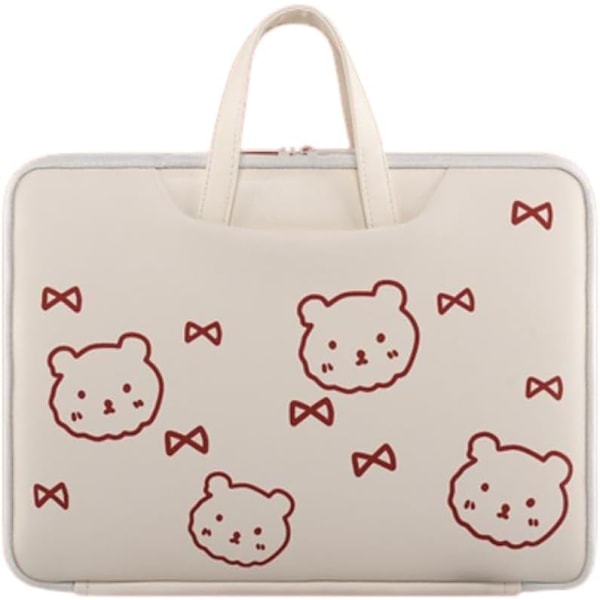 Söpö kannettavan tietokoneen laukku naisille, kannettavan tietokoneen suojus naisille, söpö kuvioinen kannettavan tietokoneen suojus, Kawaii Pad -kotelo, kannettavan tietokoneen laukku (15 tuumaa, karhu)