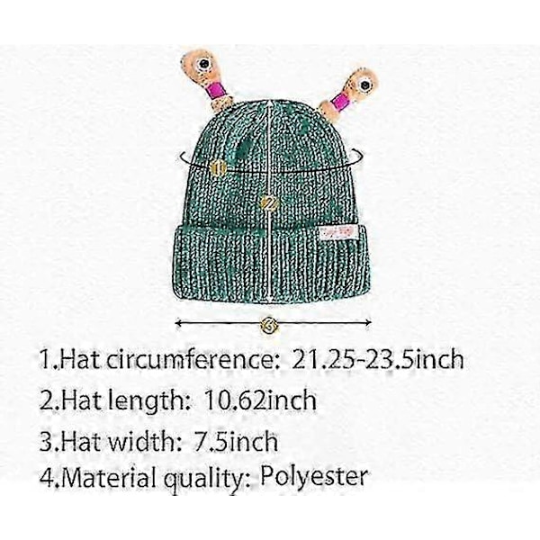 Vinter Forældre-barn Sød Glødende Lille Monster Strikket Hat, Sjov Sød Monster Beanies Cap, Sjov Glødende Monster Strikket Hat Gray