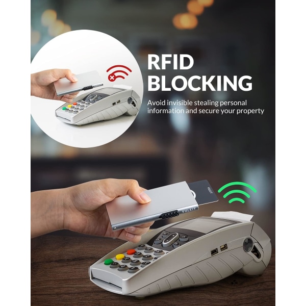 Kortlommebok for menn Kredittkortholder RFID-blokkerende pop-up-kortholder Dame Minimalistisk lommebok Slank RFID-lommebok