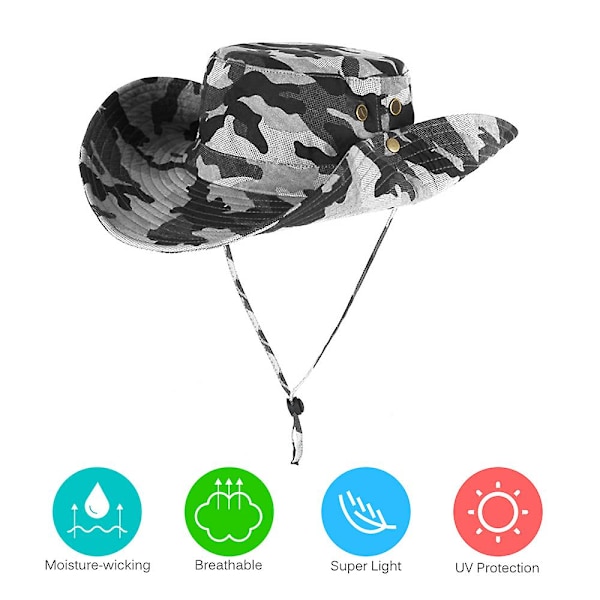 Utomhus Boonie Hat Bred Brätte Andningsbar Jakt Fiske Safari Solhatt  2