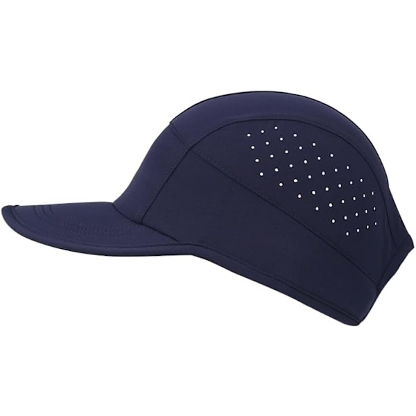 Unisex blød skygge performance løbehat hurtigtørrende cool sportshat letvægts stretch nylon baseballhat UPF50+ navy blue