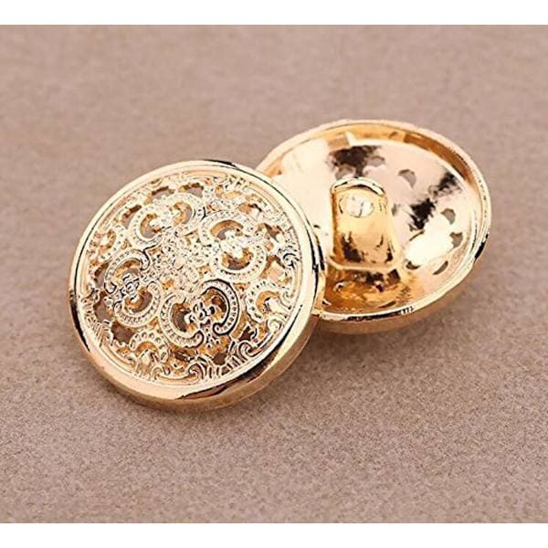 10 stk. (gull, 20 mm) Klesknapp - Retro søm med hule knapper{EE}