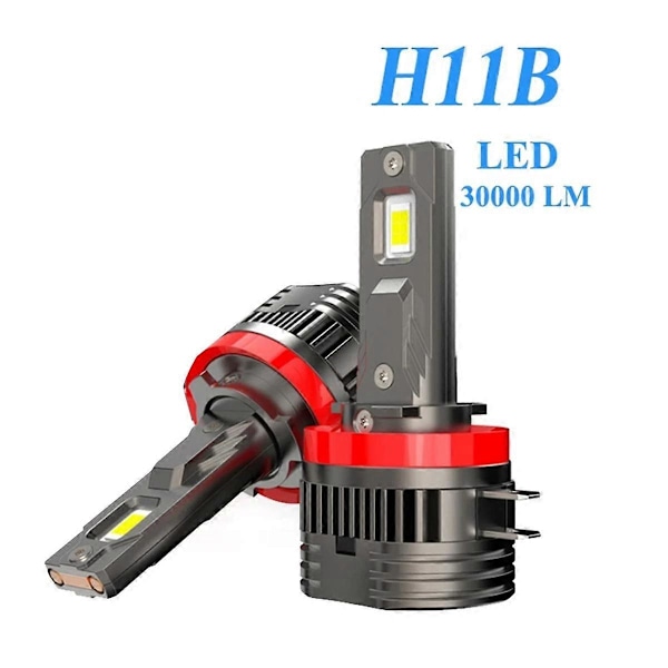 2 kpl H11B LED-ajovalot Turbo 80W 30000LM Lähi- ja kaukovalo 6000K Valkoinen Fiesta Hyandai Plug and Play