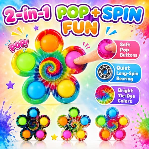 Fidget Spinners (4-pakning), stressavlastende leker for barn, angst- og stressavlastende leker (egnet for barn med ADHD og autisme).