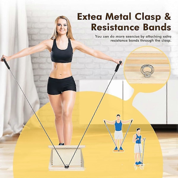 Professionell lutningsbräda, lutningsbräda i trä för vadsträckning, justerbar lutningsbräda för fotleder, stretchmotståndsrör, portabel hopfällbar design Exercise rope only