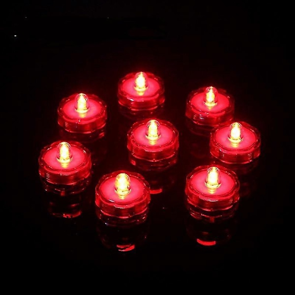12 stk. Senkbare LED-lys, vanntette telys, dam- og fiskefeiring flammeløse LED-telys M